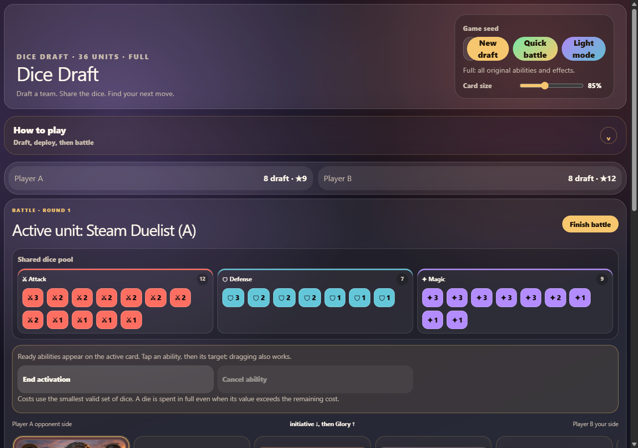 Dice Draft — Dice Draft